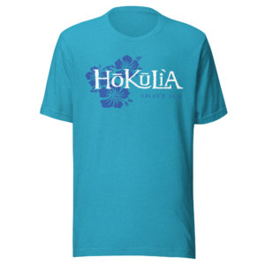 "Island Bloom" Hibiscus Tee Blue